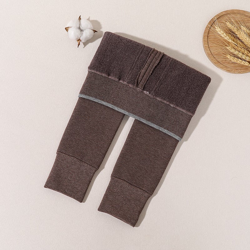 Girls' Fleece-Lined Leggings Children'S Leggings Baby Warm Pants Thickened Outer Wear Pantyhose One-Piece Velvet - Image 1