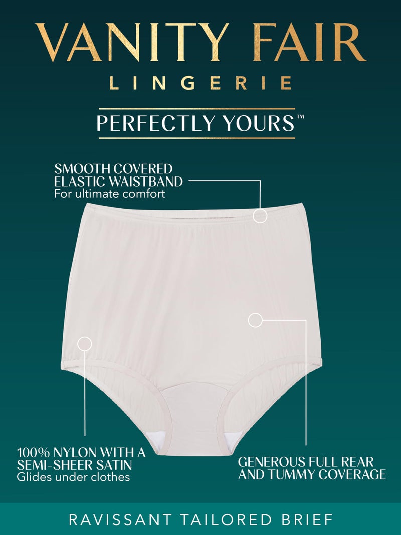 Vanity Fair Women's Perfectly Yours Ravissant Tailored Nylon Brief Panty - Size Small / 5 - Blushing Pink - Image 3
