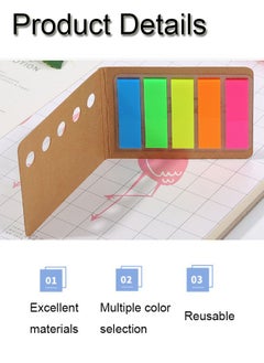 GBQ 500Pcs Sticky Index Labels 5 Colored Page  Pointed Style Writable Page Labels For Page Tag Classification Files  - Image 3