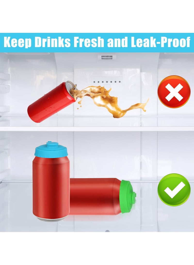 سونسر 6 قطع أغطية علب صودا سيليكون، أغطية علب سيليكون قابلة لإعادة الاستخدام مانعة للانسكاب للمشروبات الغازية (مقاس عالمي) - Image 3