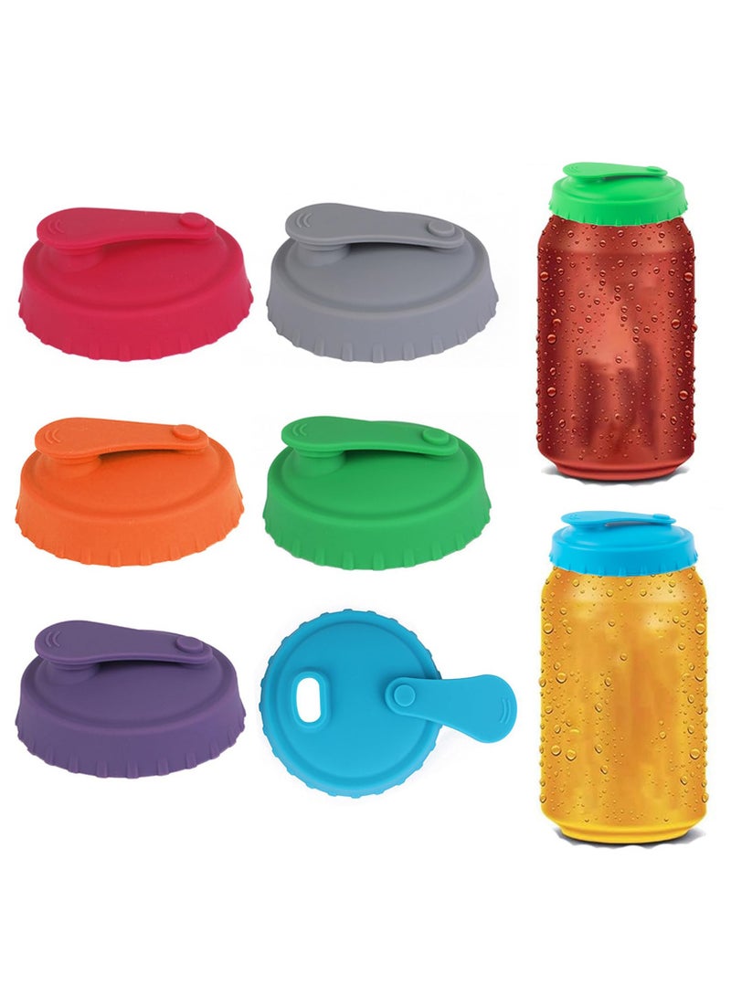 سونسر 6 قطع أغطية علب صودا سيليكون، أغطية علب سيليكون قابلة لإعادة الاستخدام مانعة للانسكاب للمشروبات الغازية (مقاس عالمي) - Image 1
