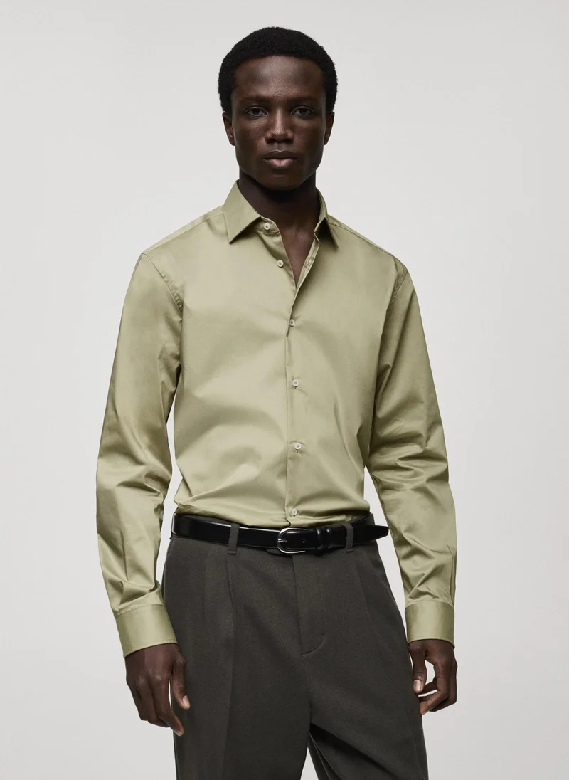 Mango Man Regular-Fit Stretch Cotton Shirt