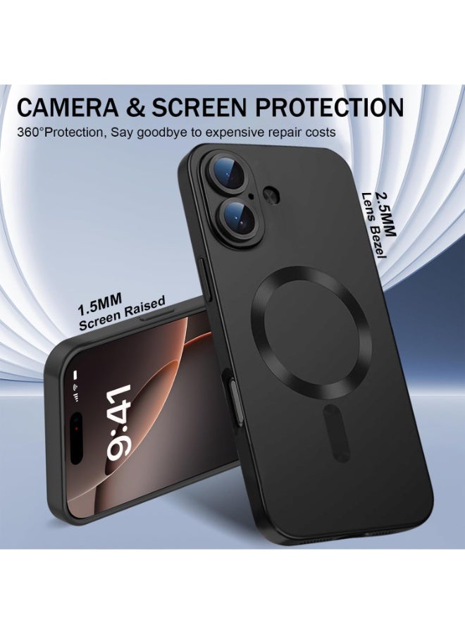 Magnetic for iPhone 17 Case,Comes with Camera Lens Protector,Compatible with Magsafe,Soft TPU Full Protection Slim Smooth Bumper Shockproof Phone Cover Black - Image 5