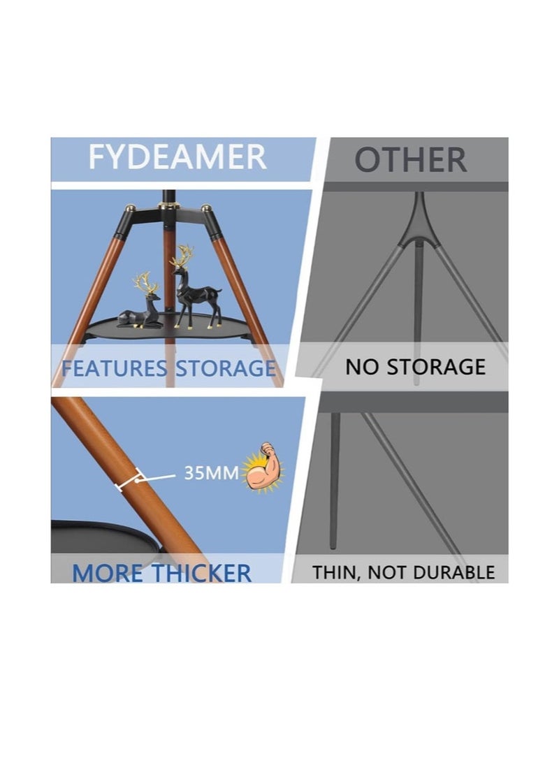 Fydeamer Tripod TV Stand, For 32-65 Inch LED LCD Flat Curved Screens, Height Adjustable With 140° Swivel, Studio Display Stand For Bedroom Living Room Corner - Image 2