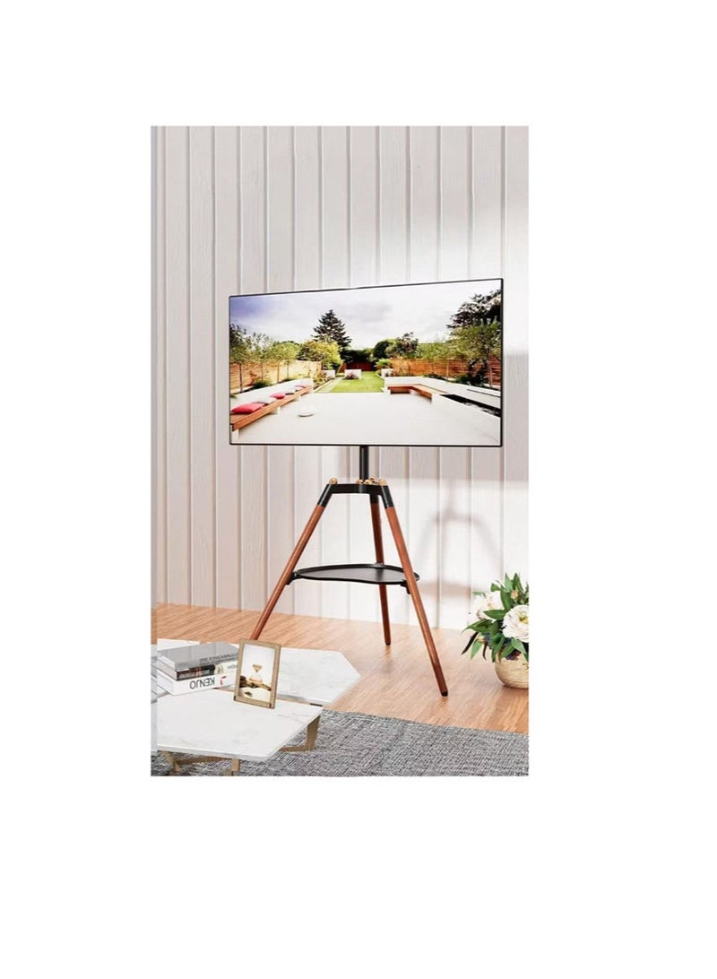 Fydeamer Tripod TV Stand, For 32-65 Inch LED LCD Flat Curved Screens, Height Adjustable With 140° Swivel, Studio Display Stand For Bedroom Living Room Corner - Image 4