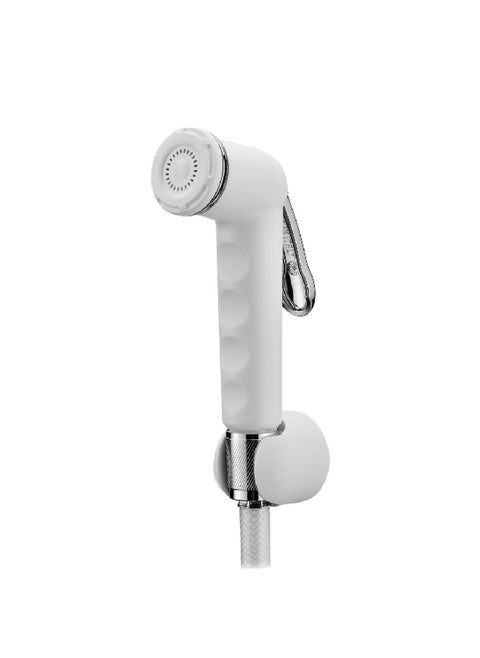 Quick Connect Adjustable Lever Anti Clog Bidet Set White and Silver S10L