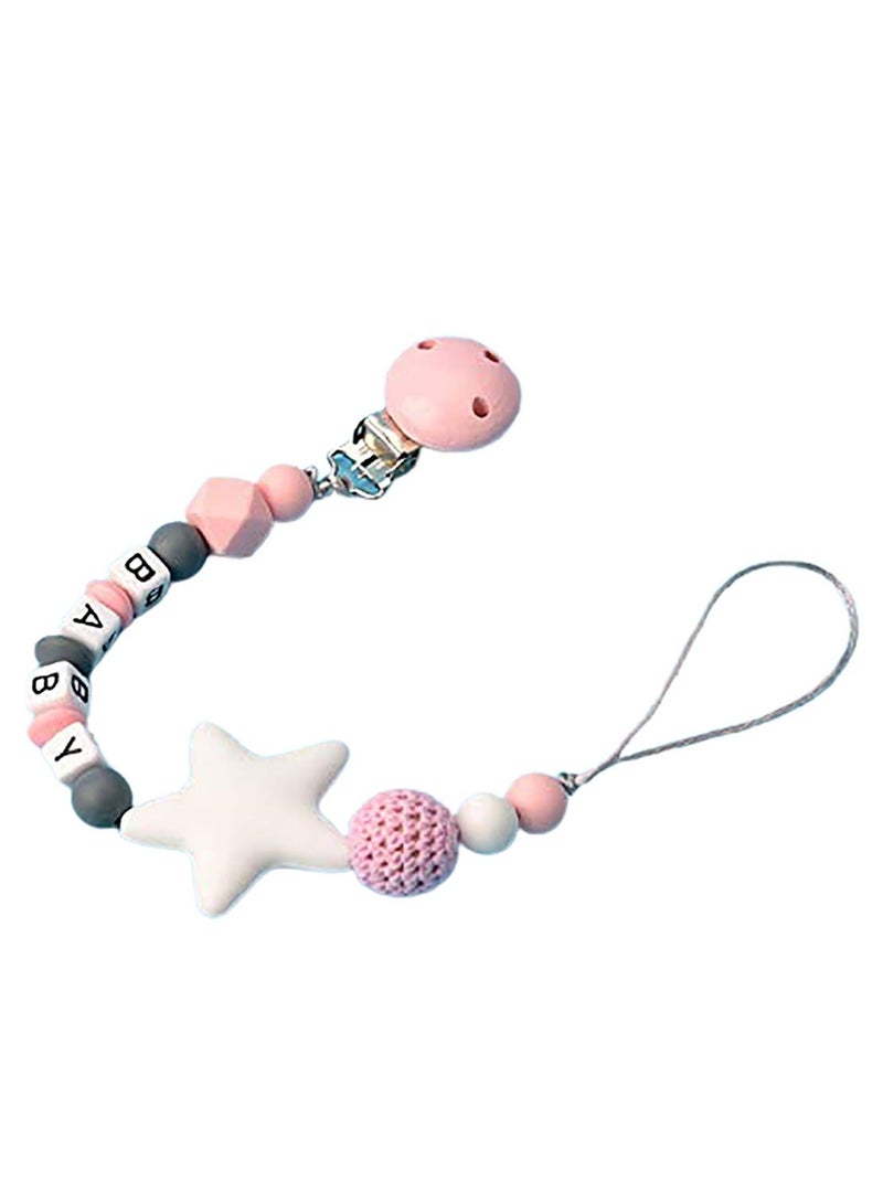 KASTWAVE Silicone Pacifier Clip, Teether Holder Teething Beads Universal Fits All Baby Teething Toys for Boys and Girls - Image 1