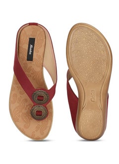 Bata Bata Women's HELEN THONG (6715260_MAROON_6 UK)  - Image 4