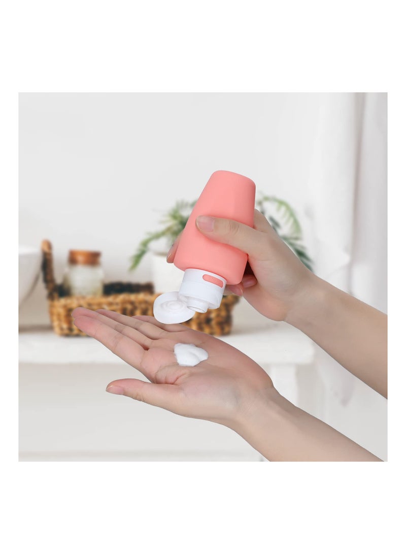 Silicone Travel Toiletry Bottles, 4 Pack 60ml Leak Proof Refillable Containers for Shampoo, Conditioner  Lotion, BPA Free, TSA Approved Travel Accessories - Image 4