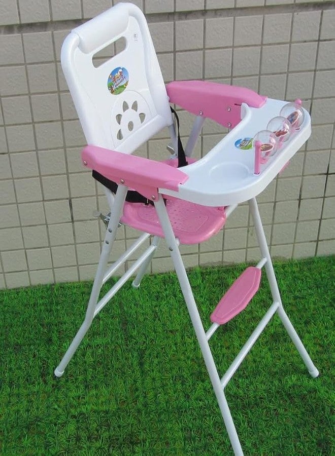LAVNIK aby Feeding High Chair Non-Slip 4 in 1 Portable High Chairs with Tray Safety Belt for Baby from 6 Months to 3 Years | Kids Dining Seat Toddler Seat Meal Tray for Baby Mealtime Feeding Plate (Pink) - Image 2
