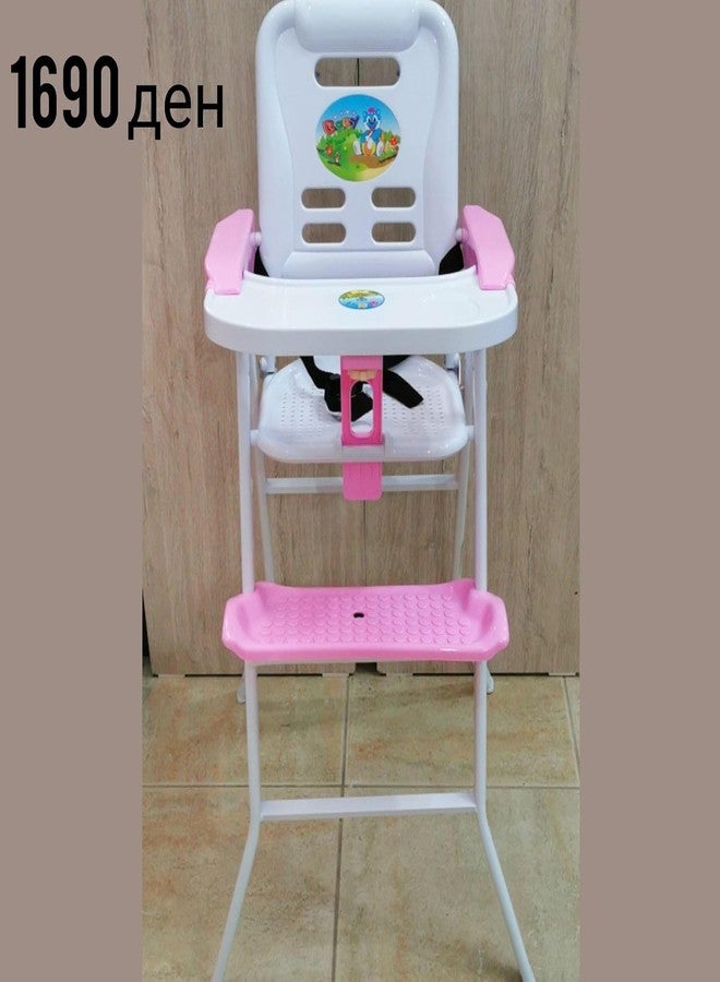 LAVNIK aby Feeding High Chair Non-Slip 4 in 1 Portable High Chairs with Tray Safety Belt for Baby from 6 Months to 3 Years | Kids Dining Seat Toddler Seat Meal Tray for Baby Mealtime Feeding Plate (Pink) - Image 1