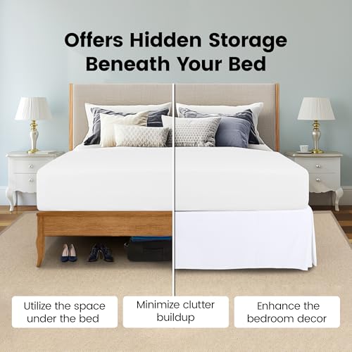 Utopia Bedding California King Bed Skirt - Soft Quadruple Pleated Ruffle - Easy Fit with 16 Inch Tailored Drop - Hotel Quality, Shrinkage and Fade Resistant (Cal King, White) - Image 3