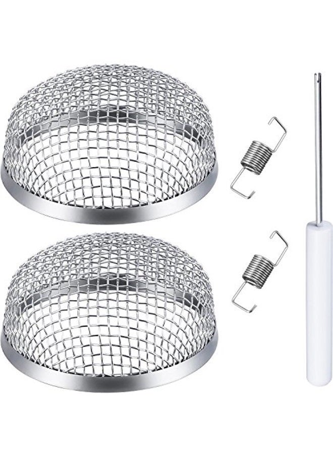 TOODOO 2 Pack Flying Insect Screen RV Furnace Water Heater Vent Cover 2.8 Inch Stainless Steel Mesh with Installation Tool - Image 1