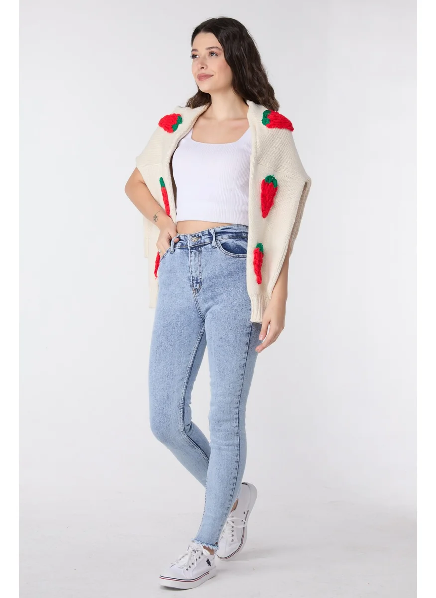 Tofisa 23657-ICE-BLUE-SNOW Skinny Lycra Jeans
