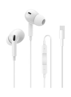 RIVERSONG Type-C Wired Earbuds With Type-C, Silicone Tips, Control in-Ear Headset, White
