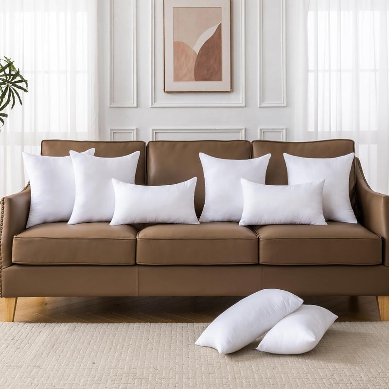12" x 20" (30 x 50 cm) Cushion Insert Set of 4 - Premium Soft and Fluffy Small Lumbar Pillow Sofa Decorative White Rectangle Bedding Throw Cushions Inserts Stuffing for Living Room Couch Bed - Image 3