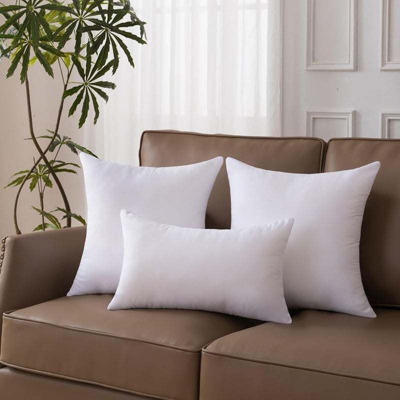 12" x 20" (30 x 50 cm) Cushion Insert Set of 4 - Premium Soft and Fluffy Small Lumbar Pillow Sofa Decorative White Rectangle Bedding Throw Cushions Inserts Stuffing for Living Room Couch Bed - Image 2
