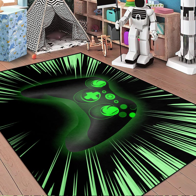 kodhyvj Gamer Rugs Controller Gamepad Carpets Game Rugs for Boys Gaming Bedroom Home Decor Mats 4'x5' - Image 3
