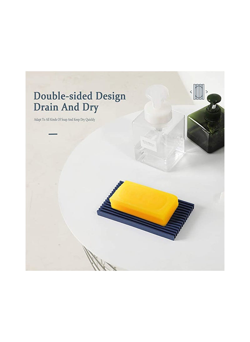 SYOSI Silicone Soap Dishes, Drainable Soap Dishes Soap Dish Pad for Shower, Bar Soap Holder for Balcony, Bathroom, Kitchen, Holding soap and Cleaning Tools  - Image 2