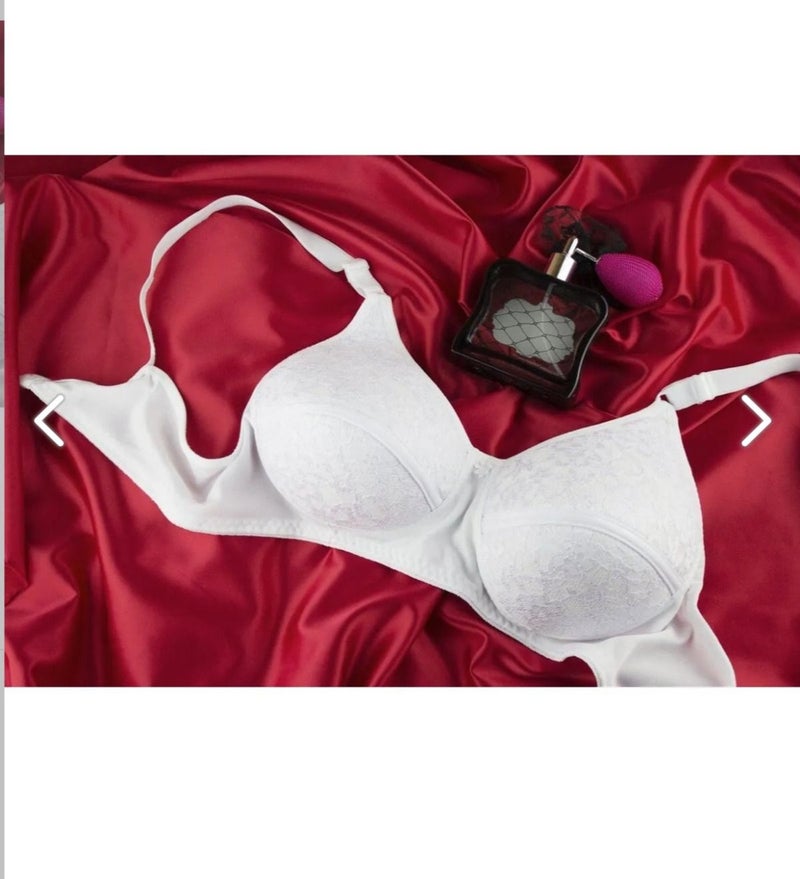 Nivene Combed Cotton Lace Wire-Free Minimizing Bra B Cup  - Image 1