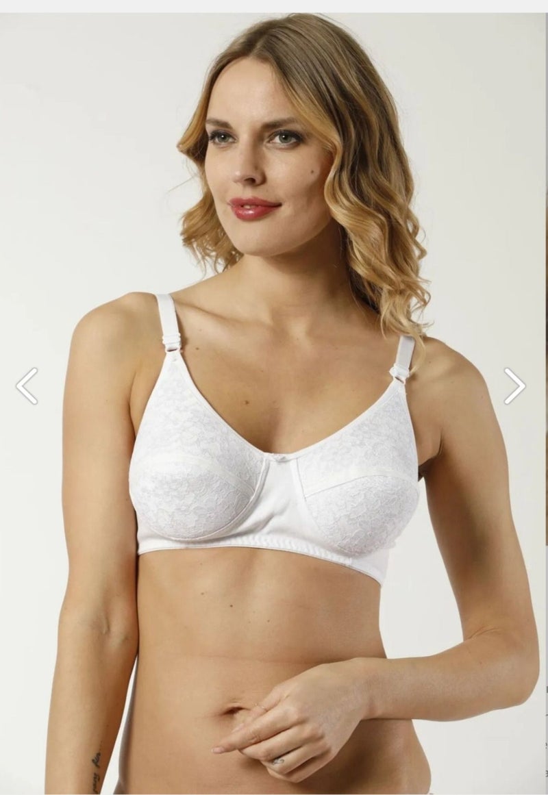 Nivene Combed Cotton Lace Wire-Free Minimizing Bra B Cup  - Image 2