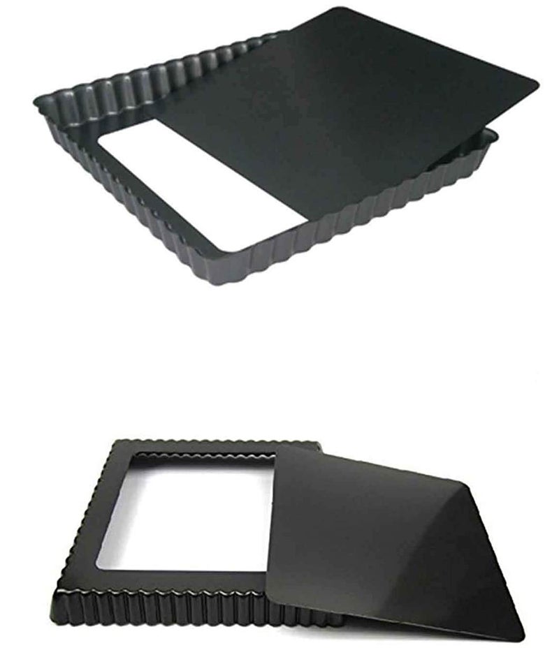 Cake Decor Non Stick Square Pie Dish 21 cm x 21 cm x 25 cm Loose Bottom - Image 1