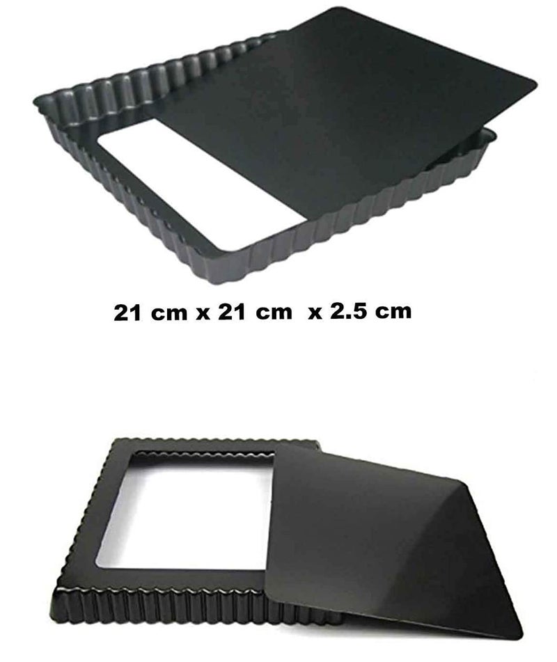 Cake Decor Non Stick Square Pie Dish 21 cm x 21 cm x 25 cm Loose Bottom - Image 2