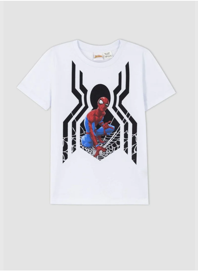 ديفاكتو Licensed Spider Man Short Sleeve Crew Neck T-Shirt