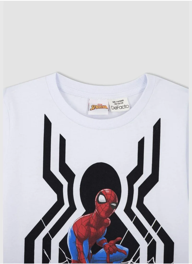 ديفاكتو Licensed Spider Man Short Sleeve Crew Neck T-Shirt