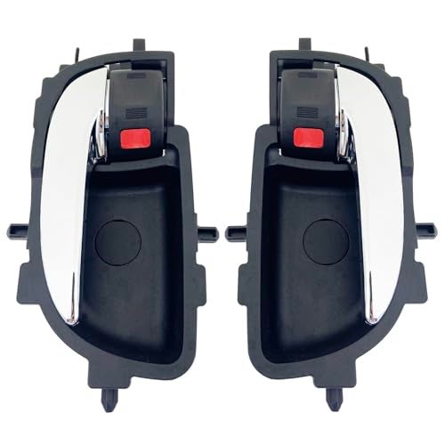 Cheriezing Inside Interior Door Handle Compatible with 2014-2019 Corolla, 2012-2018 Prius C, Yaris - Black House Chrome Lever Black Button Left & Right Side Set of 2 - Image 1