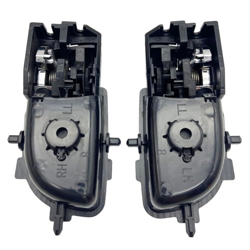 Cheriezing Inside Interior Door Handle Compatible with 2014-2019 Corolla, 2012-2018 Prius C, Yaris - Black House Chrome Lever Black Button Left & Right Side Set of 2 - Image 2