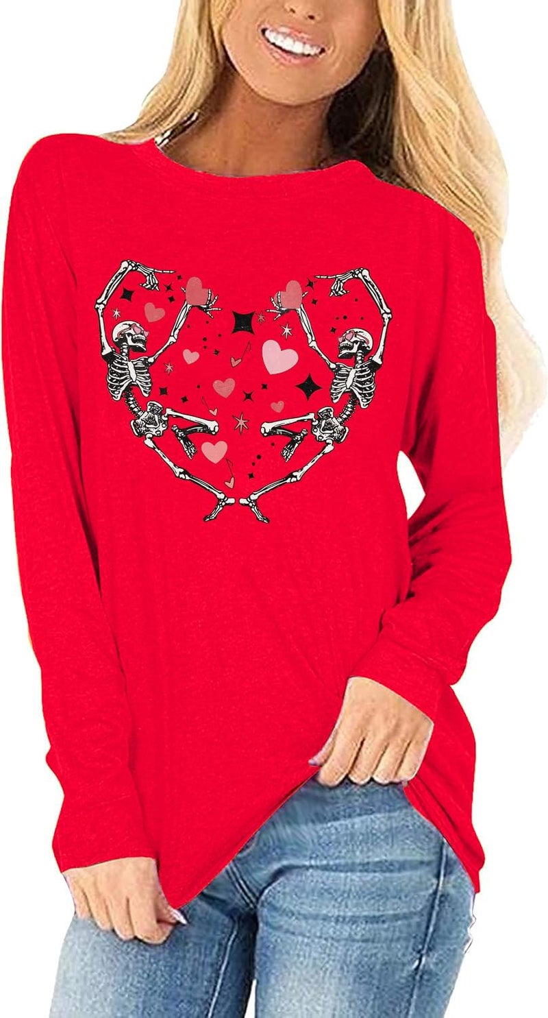 Long Sleeve Glitter Heart Shirt for Women Casual Valentine's Day Raglan Graphic Tees Baseball Tops(2024-RD-C,XL)