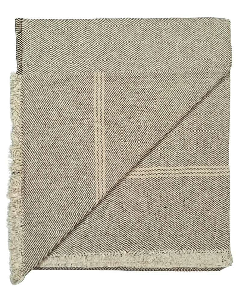 Arvore Bunkaar Plain Pure Handloom Khes - 100% Desi Thick and Heavy Cotton Khes/Summer Blanket/Chadar/Yoga Blanket (Wavy Dark Brown)-100 TC - Image 4