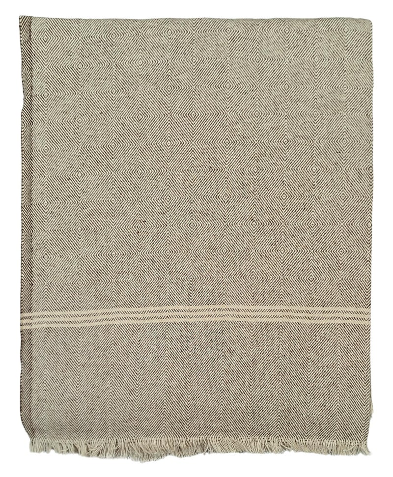 Arvore Bunkaar Plain Pure Handloom Khes - 100% Desi Thick and Heavy Cotton Khes/Summer Blanket/Chadar/Yoga Blanket (Wavy Dark Brown)-100 TC - Image 2