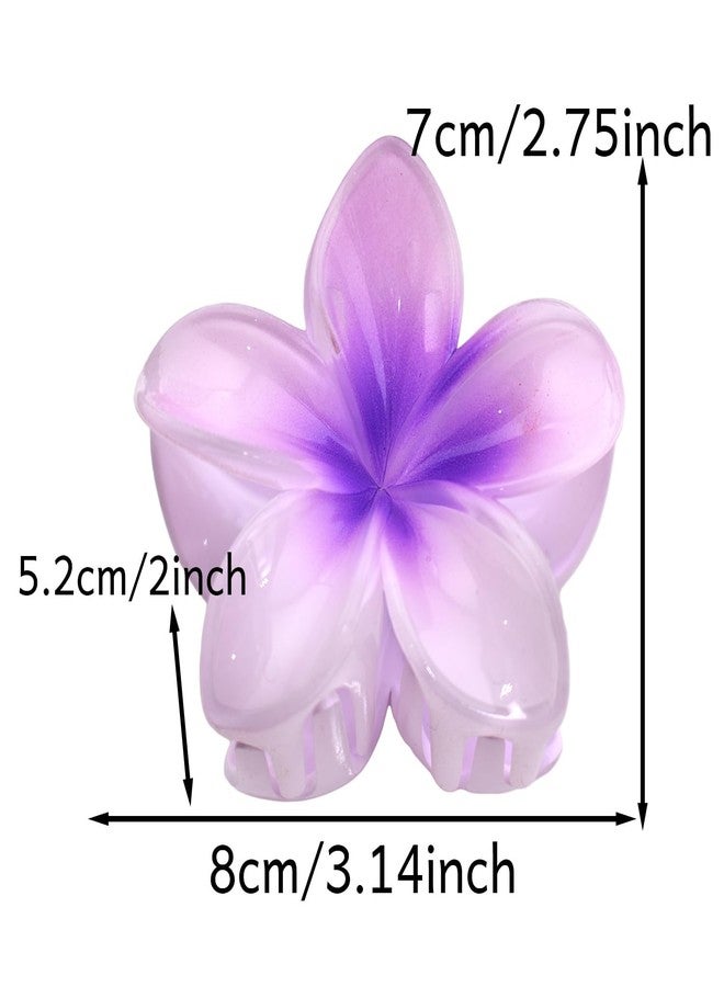 Ynxee 3.2" x 3" Plumeria Shape Hair Claw Clip Vivid Floral Non-Slip Hair Accessories for Thin Hair Women Girls, Lavender Purple - Image 3