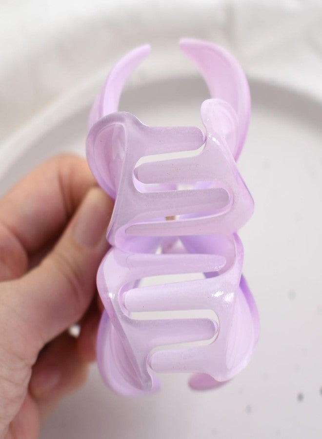 Ynxee 3.2" x 3" Plumeria Shape Hair Claw Clip Vivid Floral Non-Slip Hair Accessories for Thin Hair Women Girls, Lavender Purple - Image 4