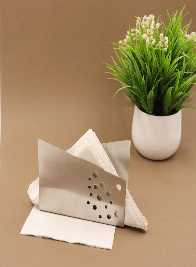 Djuize Stainless Steel Tissue Holder Stand for Table | Bar Decor Napkin Holder | Metal Tissue Paper Stand for Dining Table, Kitchen, Restaurant & Office | Durable Rust-Resistant Napkin Holder - Image 5