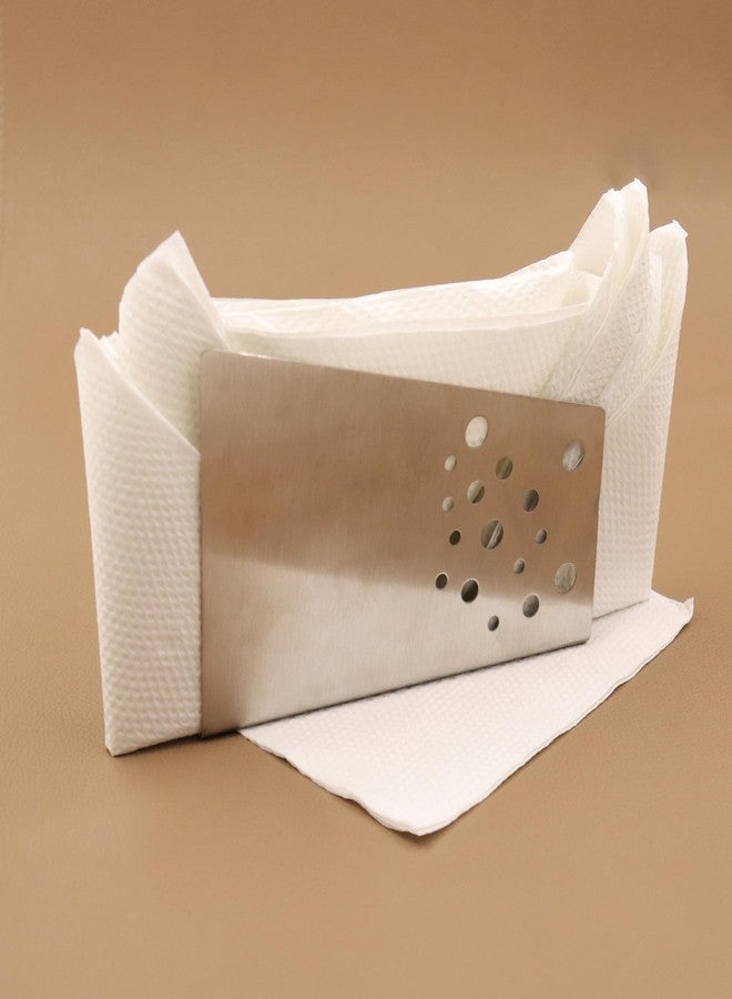 Djuize Stainless Steel Tissue Holder Stand for Table | Bar Decor Napkin Holder | Metal Tissue Paper Stand for Dining Table, Kitchen, Restaurant & Office | Durable Rust-Resistant Napkin Holder - Image 4