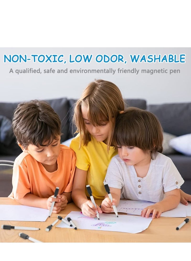 SYOSI - Whiteboard Markers - 20pcs Magnetic Dry Erase Pens with Eraser Cap - Fine Tip Whiteboard Pens for Kids - Convenient & Quick to Use - Ideal for School & Office (Black) - Image 1