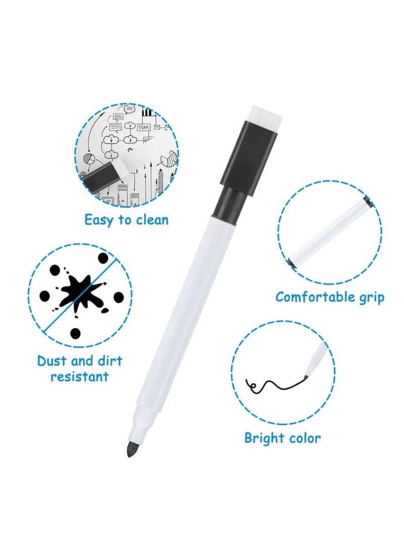 SYOSI - Whiteboard Markers - 20pcs Magnetic Dry Erase Pens with Eraser Cap - Fine Tip Whiteboard Pens for Kids - Convenient & Quick to Use - Ideal for School & Office (Black) - Image 1