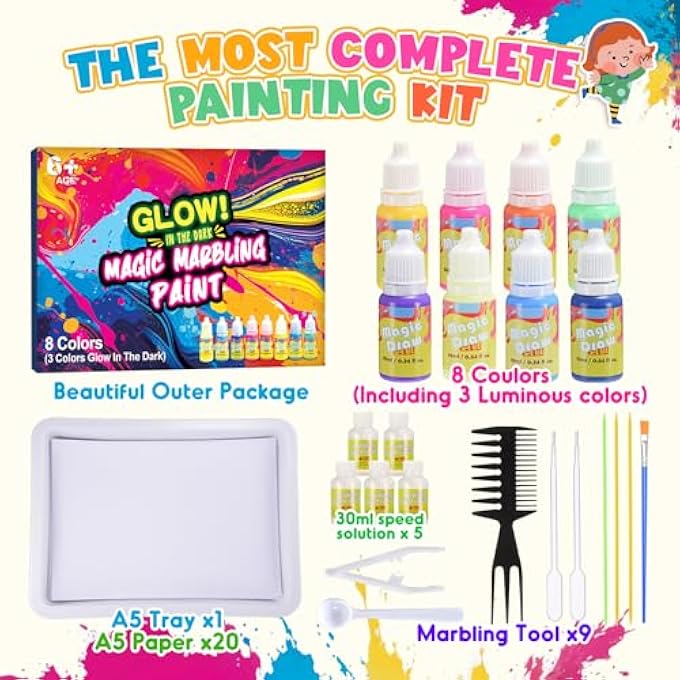 CRAFT KIT MARBLING PAINT FOR CHILDREN (STYLE 2) - Image 4