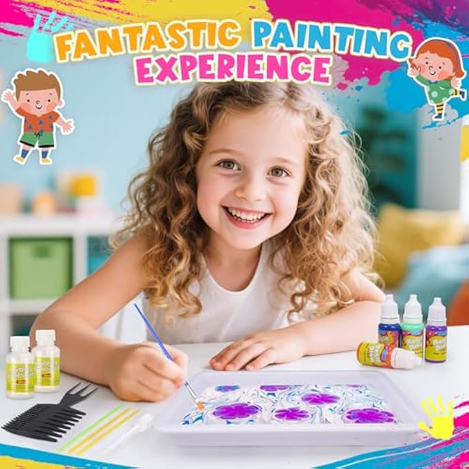 CRAFT KIT MARBLING PAINT FOR CHILDREN (STYLE 2) - Image 3