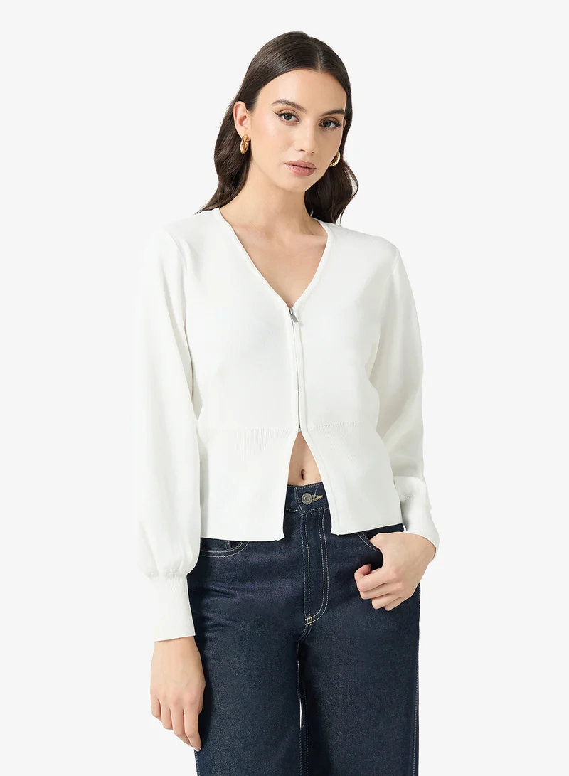 Awalice  V-Neck Knit Cardigan