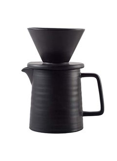 Arabest Pour Over Coffee Maker Set,Premium Black Ceramic V60 Dripper & Decanter,1-2 Cup Home Filter Coffee Maker (Black)  - Image 1
