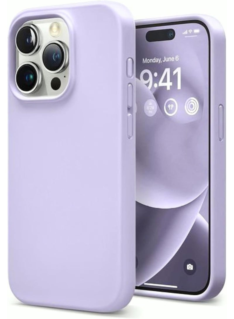 AKSESORY iPhone 14 Pro Max Case 6.7 Inch, Premium Silicone Phone Case, Slim Fit Shockproof Protective Back Cover, Soft Touch, Anti Scratch, Durable Lightweight Mobile Case (Light Purple) - Image 3