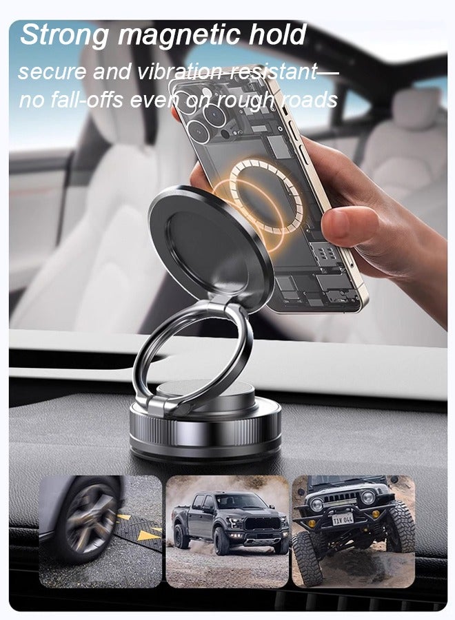 360° Rotatable Magnetic Phone Holder with 3-Axis Adjustable Height & Angle – Powerful Vacuum Suction for Windshield, Dashboard, Desk, Tile Wall, Bathroom Glass – Easy Installation, Durable & Multi-Scenario Use  - Image 2