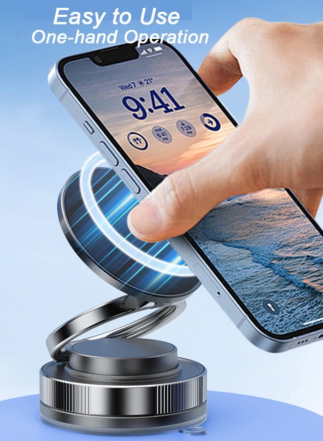 360° Rotatable Magnetic Phone Holder with 3-Axis Adjustable Height & Angle – Powerful Vacuum Suction for Windshield, Dashboard, Desk, Tile Wall, Bathroom Glass – Easy Installation, Durable & Multi-Scenario Use  - Image 3