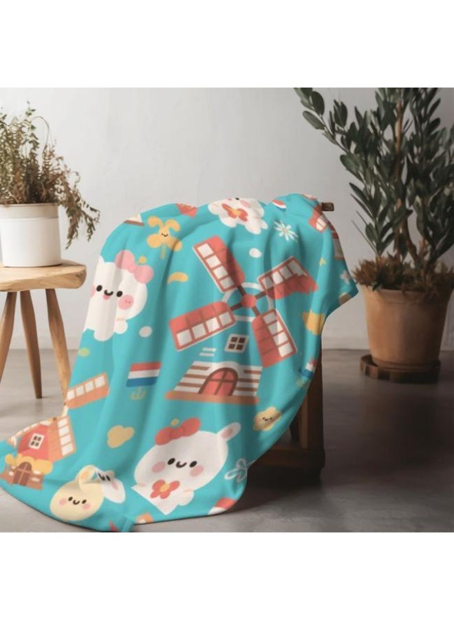 عام بطانية رقيقة من الفانيلا الكرتونية للأطفال والرضع (دافئة ومريحة، ومناسبة للنوم والألعاب) 70 سم * 100 سم - Image 4