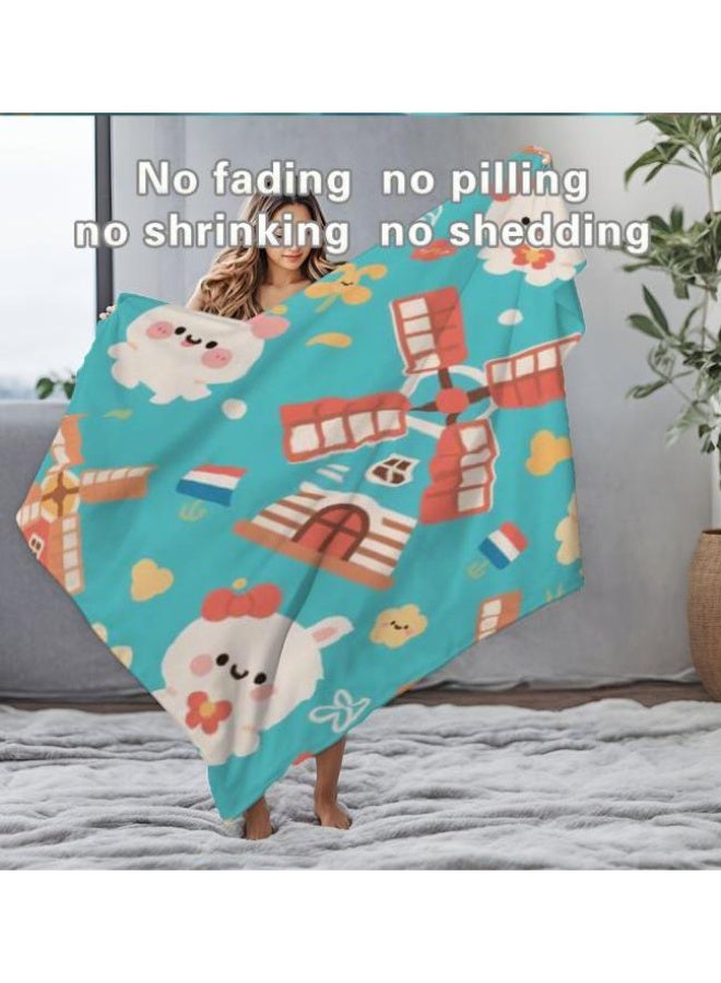 عام بطانية رقيقة من الفانيلا الكرتونية للأطفال والرضع (دافئة ومريحة، ومناسبة للنوم والألعاب) 70 سم * 100 سم - Image 1