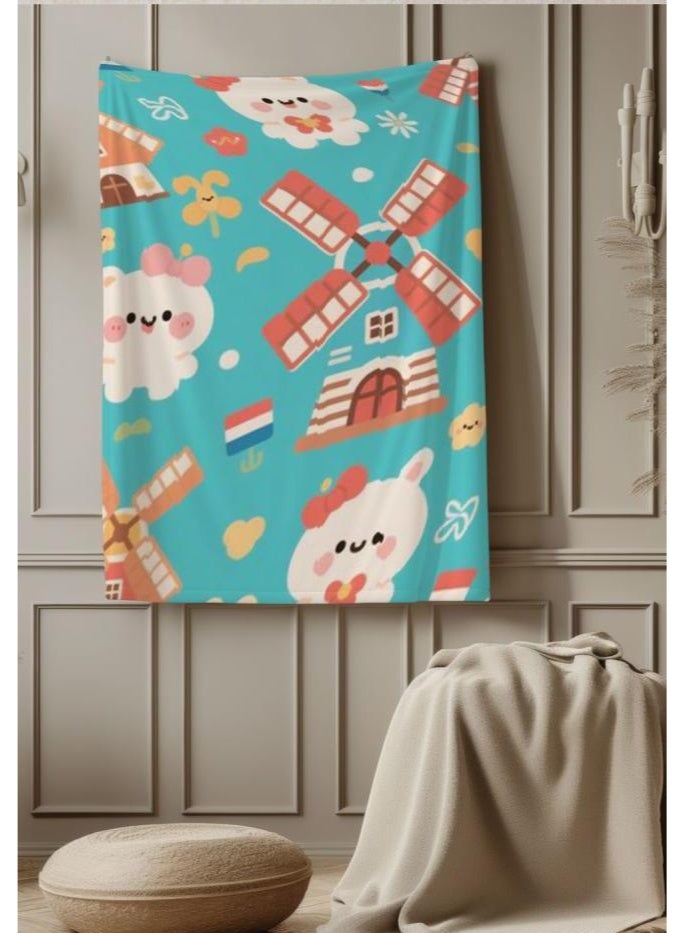 عام بطانية رقيقة من الفانيلا الكرتونية للأطفال والرضع (دافئة ومريحة، ومناسبة للنوم والألعاب) 70 سم * 100 سم - Image 2